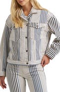 Wrangler Stripe Denim Trucker Jacket
