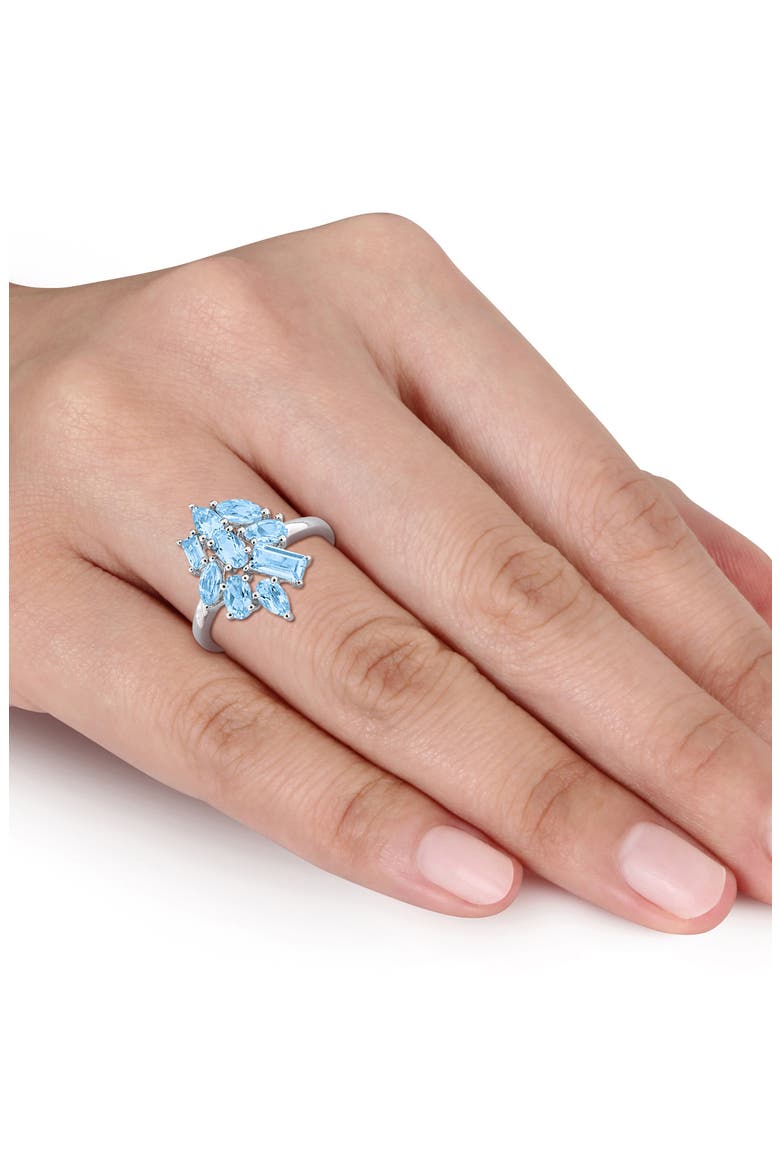 Sky Blue Topaz Multi-Shaped Cluster Ring, Alternate, color, BLUE