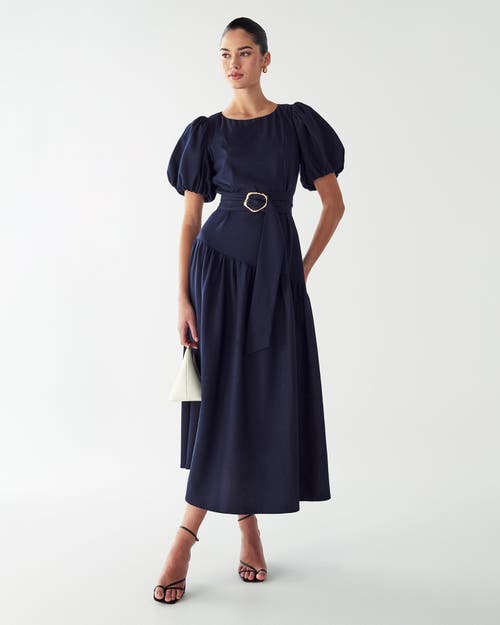 Willa Elona Midi Dress In Blue