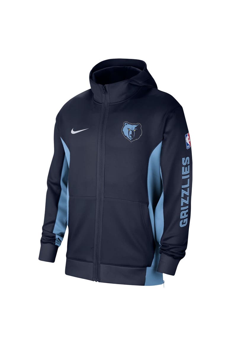 Men's Nike Navy Memphis Grizzlies 2023/24 Authentic Showtime Full-Zip Hoodie, Alternate, color, Navy