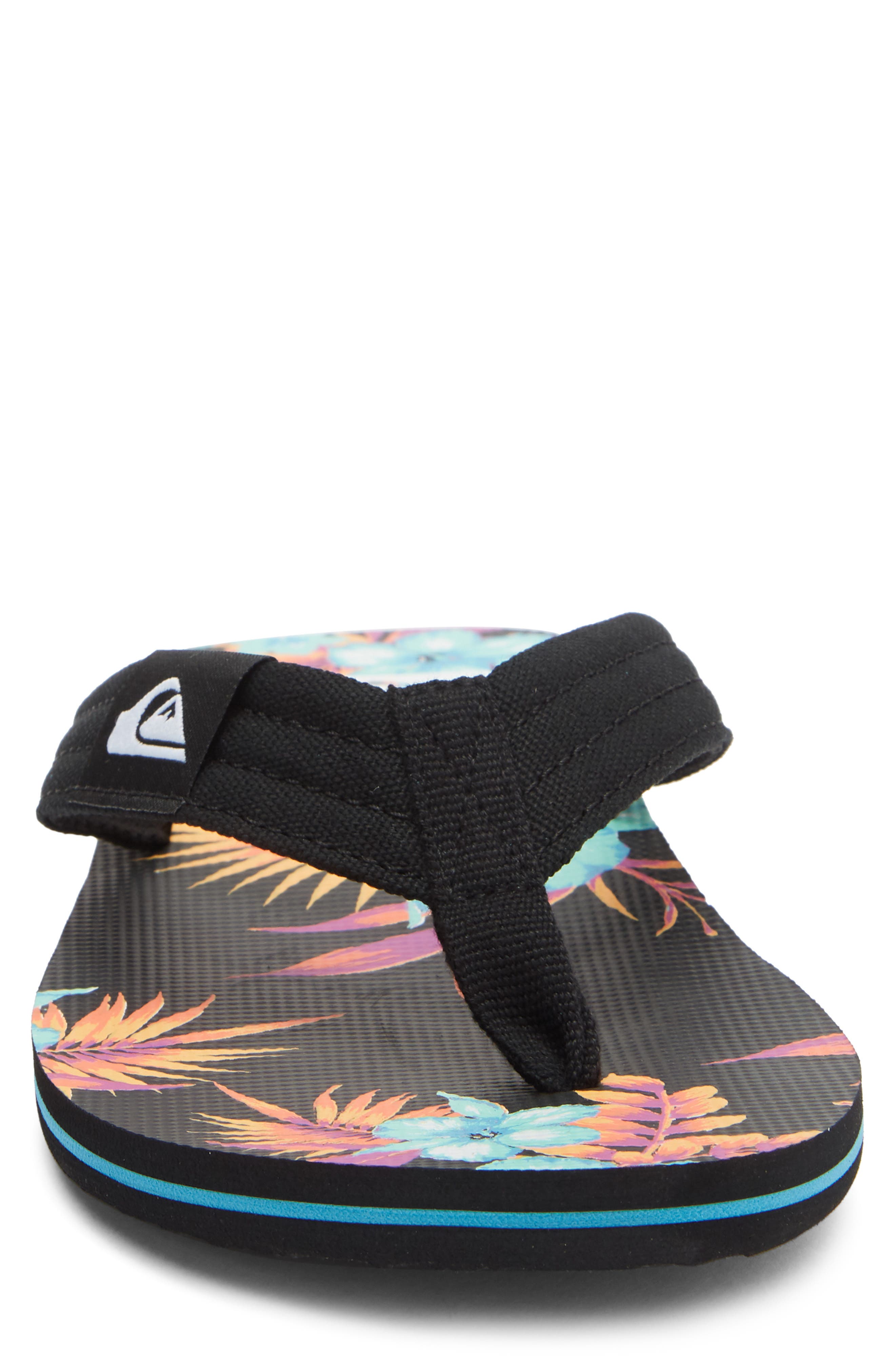 Molokai Layback II Flip Flop, Alternate, color, BLACK FLORAL