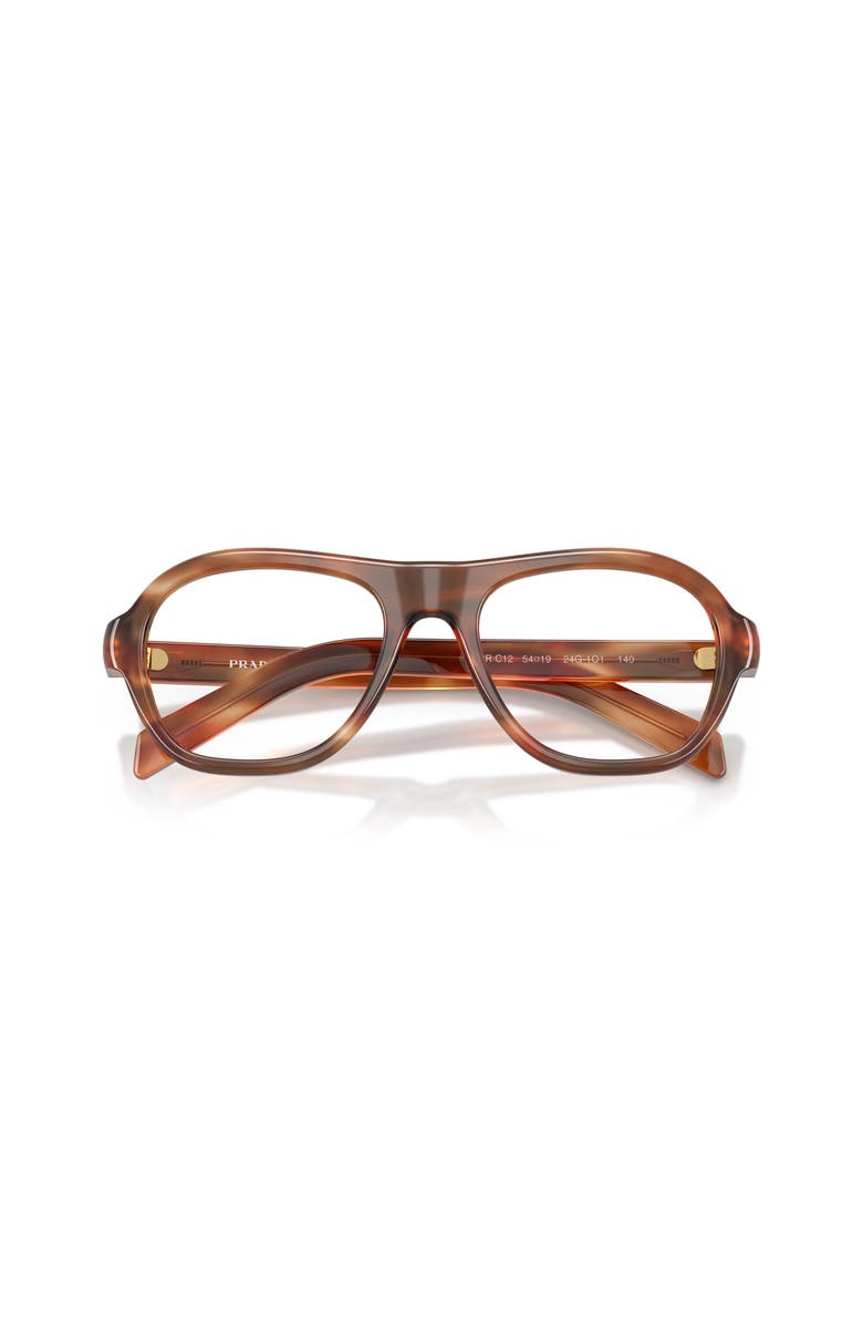 Prada 54mm Rectangle optical glasses, Alternate, color, Brown