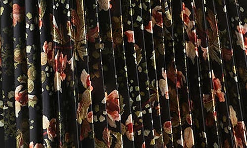 VINCE VINCE ORCHID VINE LONG SLEEVE MICROPLEAT MIDI DRESS