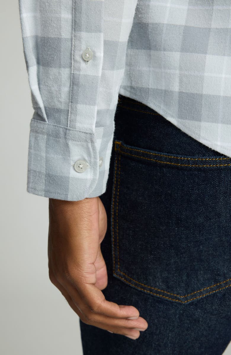 UNTUCKit Brightlake Check Performance Flannel Button-Up Shirt, Alternate, color, Grey