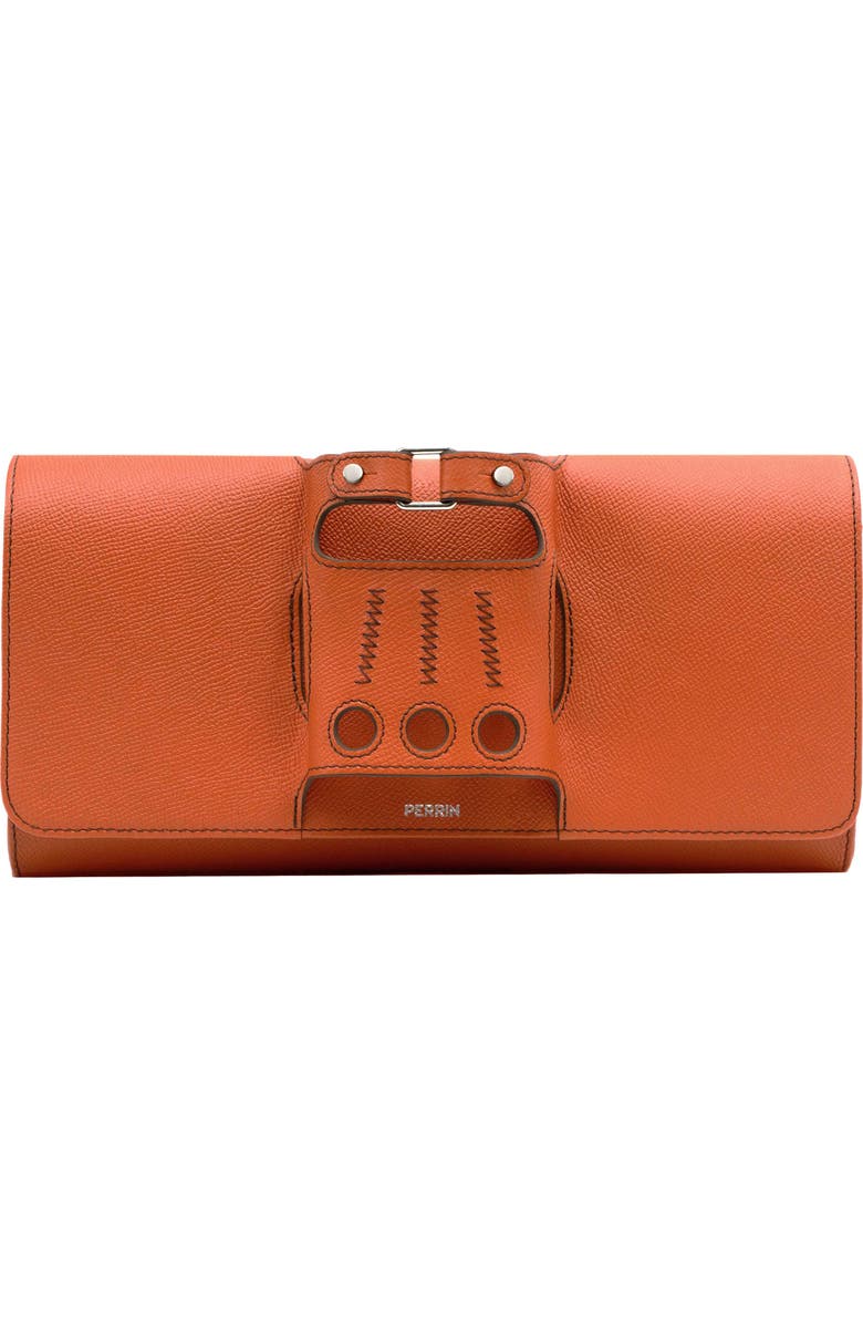 PERRIN PARIS Le Cabriolet Clutch Flame, Main, color, Flamme / Espresso