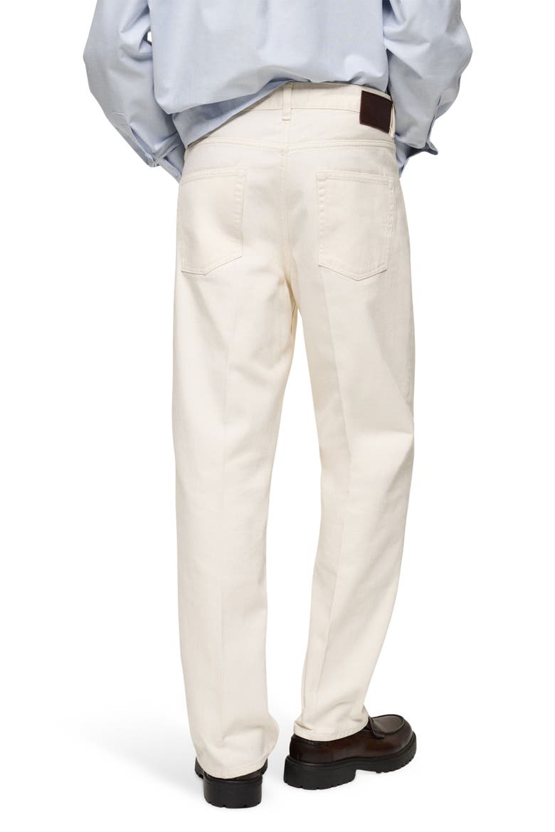 Creased Relaxed Fit Jeans, Alternate, color, ECRU