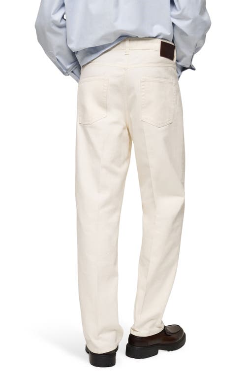 Mango Men's Flattened Stripe Relaxed-fit Jeans In Ecru