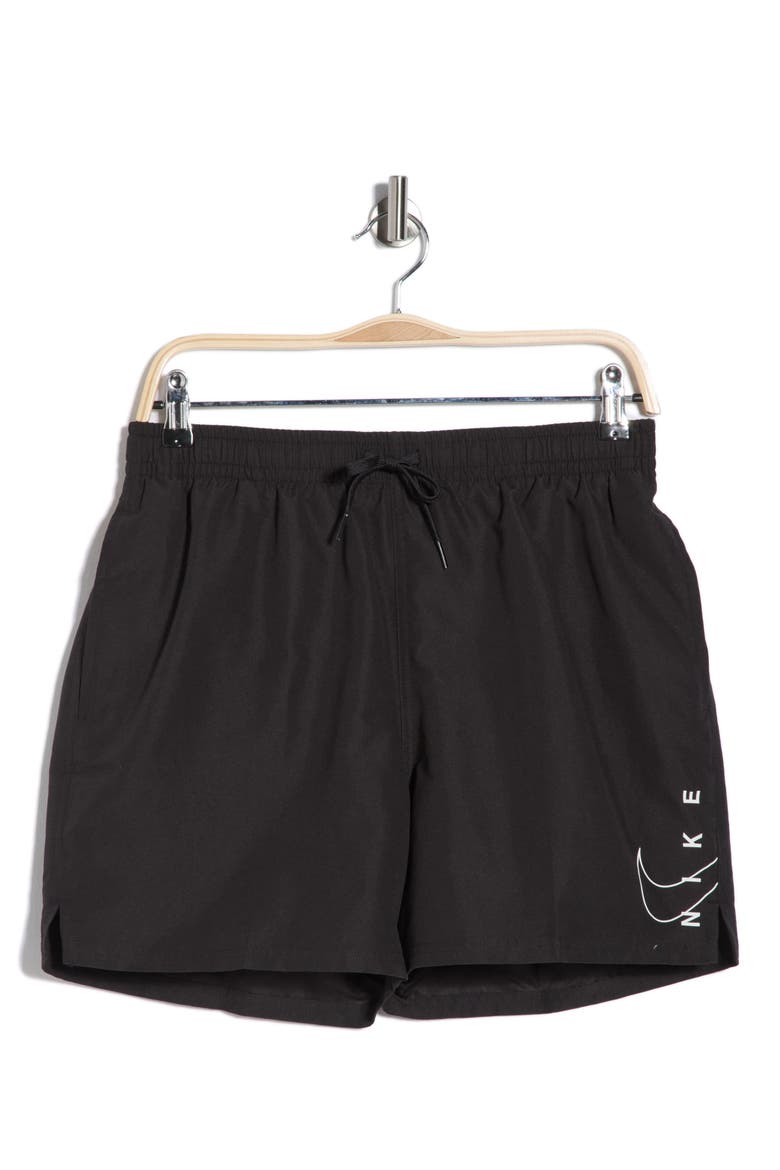 5-Inch Breaker Swoosh Swim Shorts, Alternate, color, BLACK