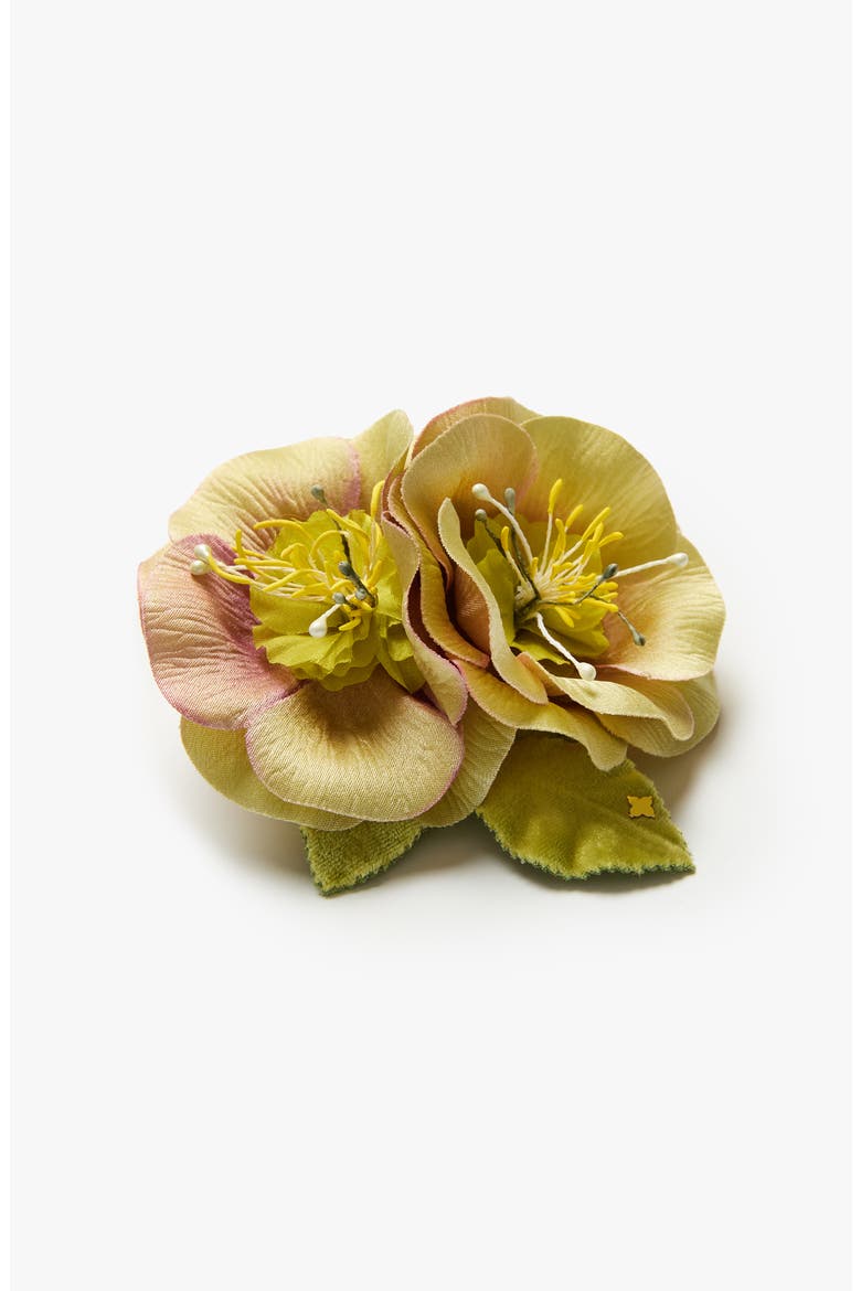 The Hellebore Floral Brooch, Alternate, color, Yellow