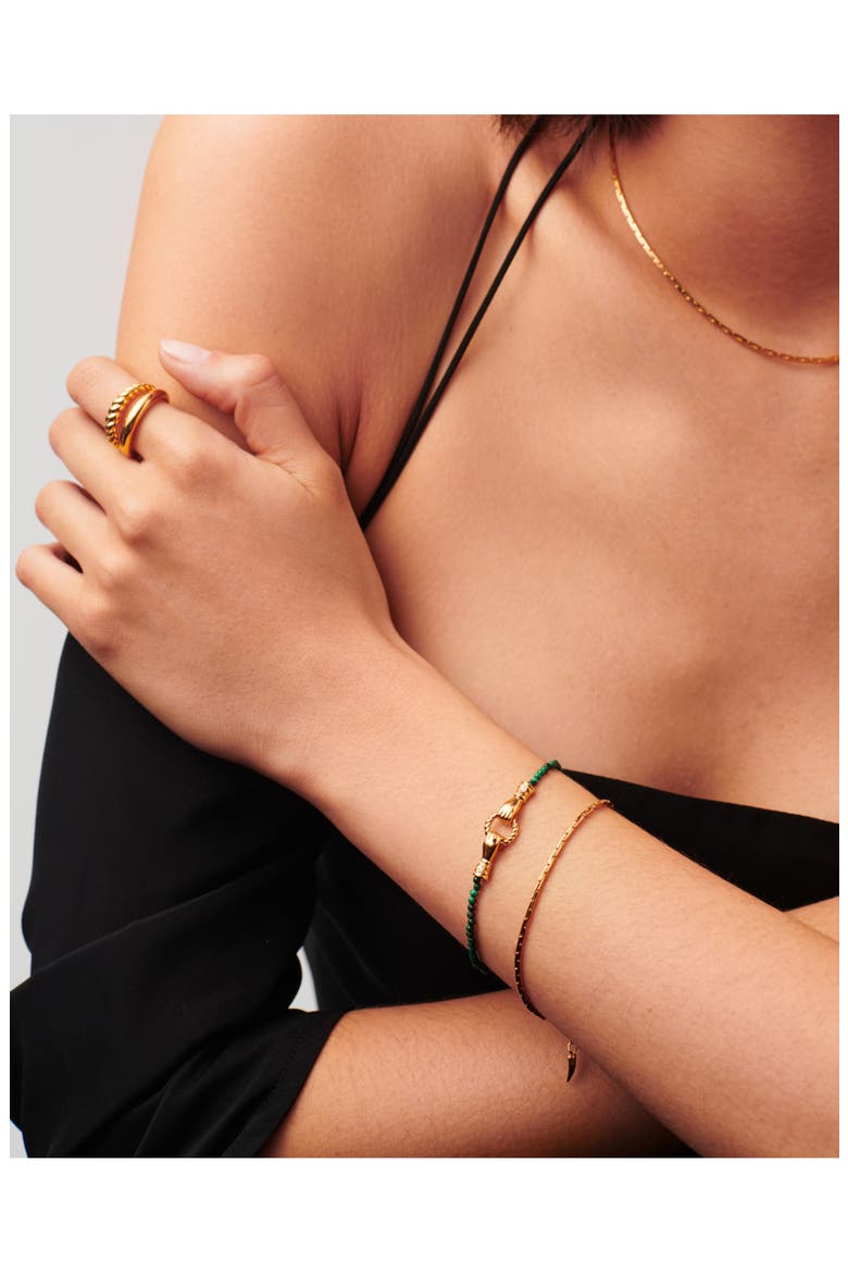 x Harris Reed Mini In Good Hands Beaded Bracelet, Alternate, color, GREEN/ METALLIC GOLD