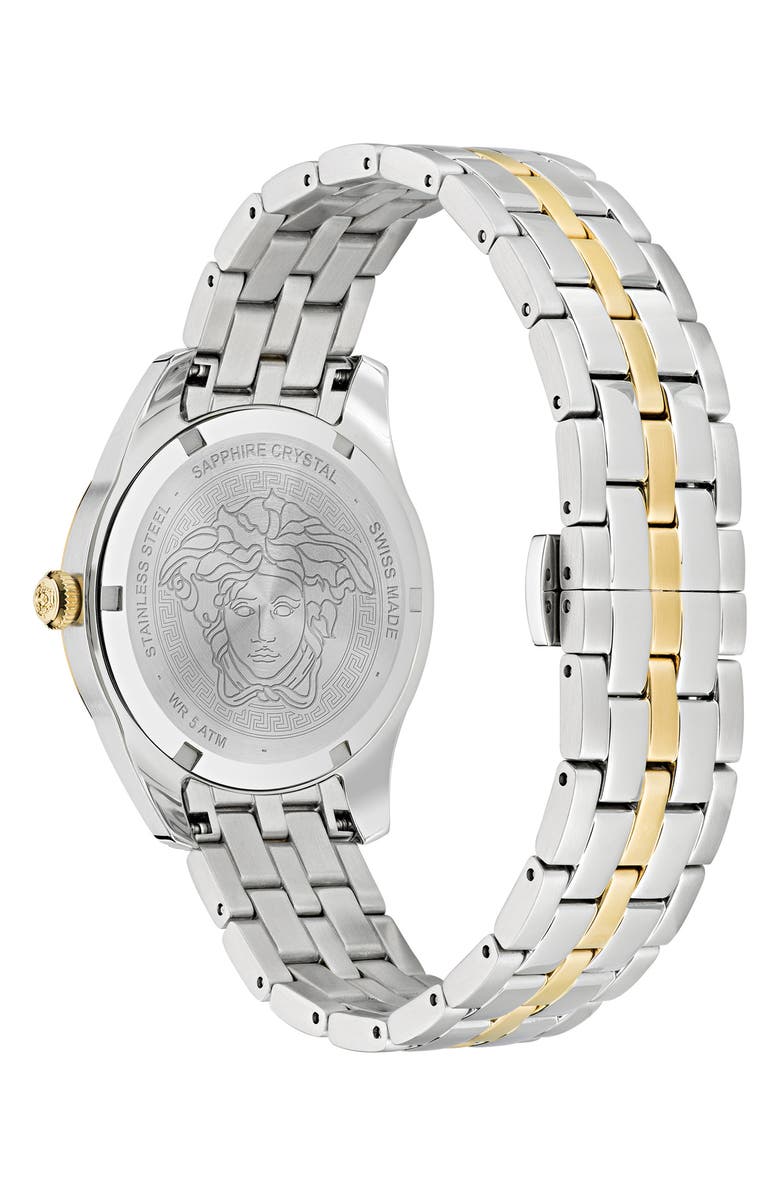 Versace Greca Time Bracelet Watch, 35mm, Alternate, color, Two Tone