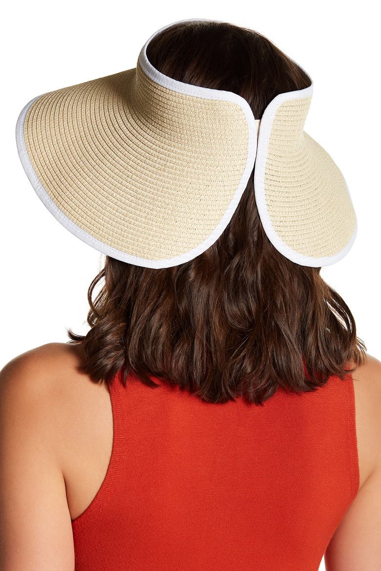 Roll-Up Straw Visor, Alternate, color, NATURAL