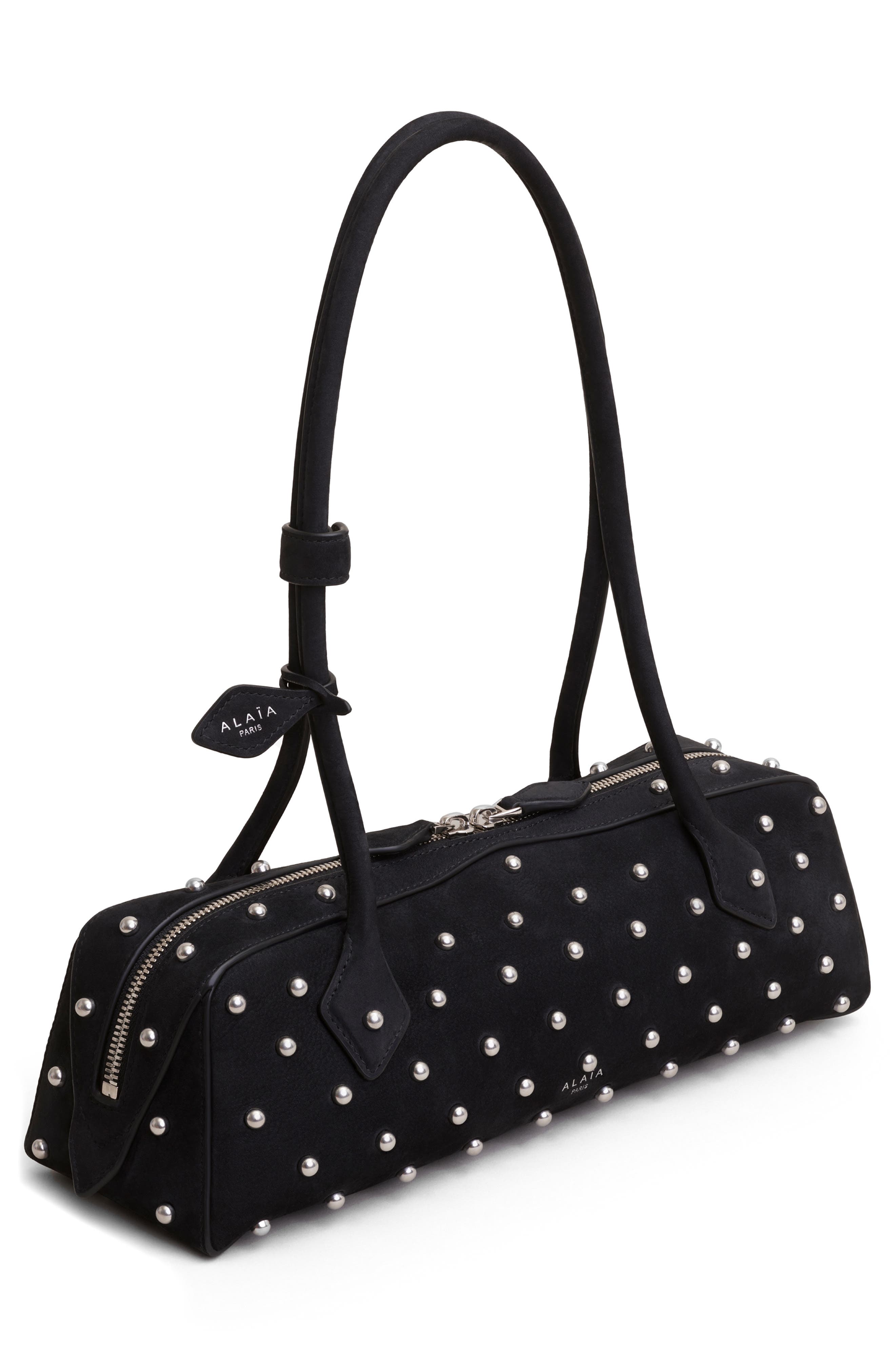 Alaïa Le Teckel Small Shoulder Bag, Alternate, color, Noir