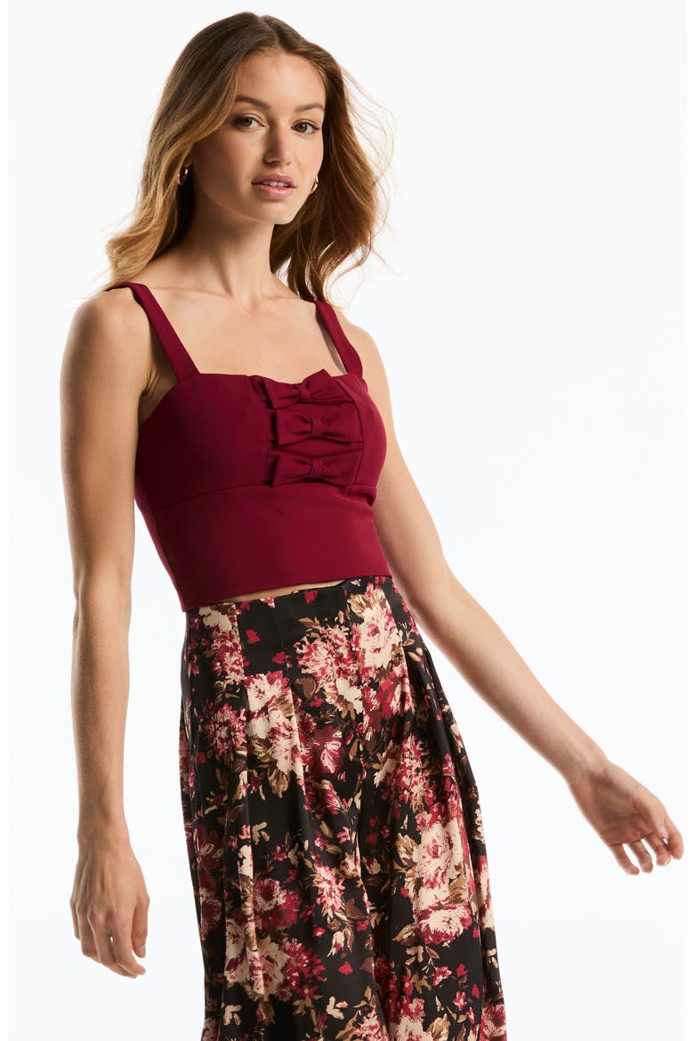 Bow Detail Bustier Top, Alternate, color, RUMBA RED