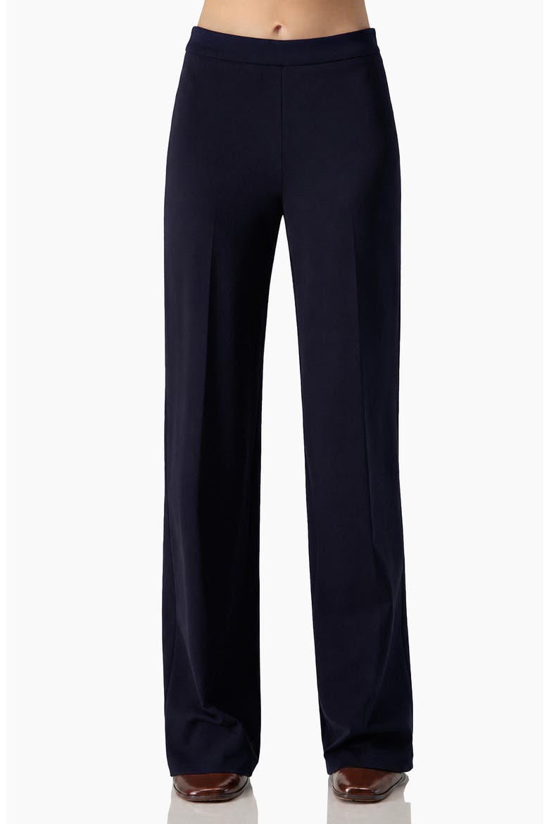 Tailored Straight-Leg Trousers, Main, color, Navy Blue