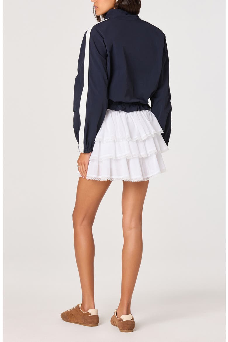 Genever Tiered Cotton Miniskirt, Alternate, color, WHITE