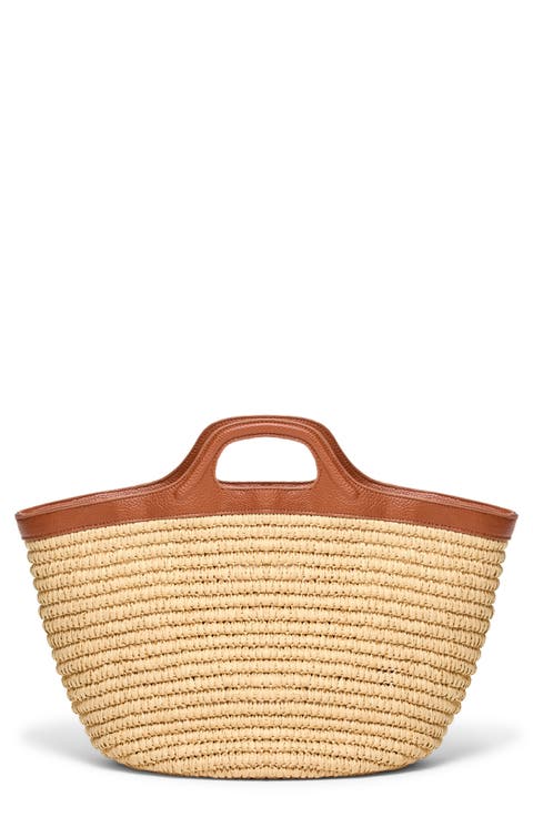 Cruz Raffia & Leather Tote