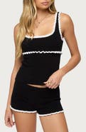 EDIKTED Saffra Contrast Ruffle Knit Top