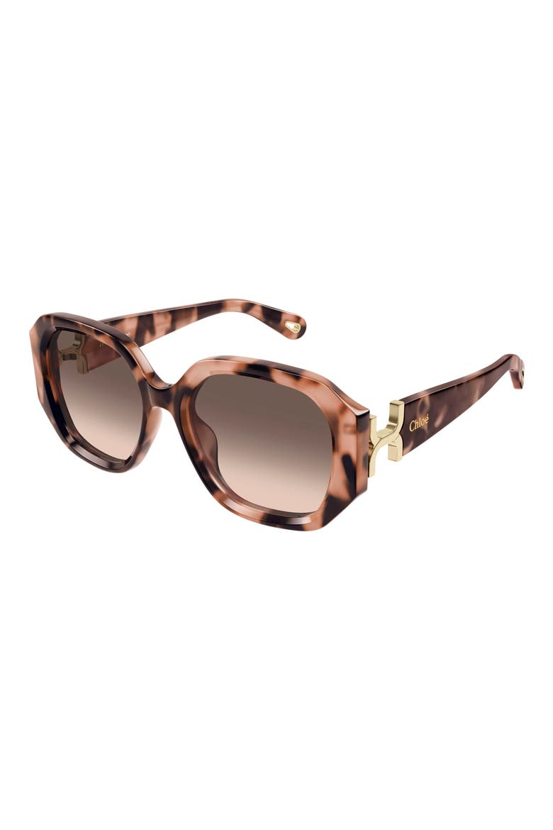 56mm Square Sunglasses, Alternate, color, HAVANA