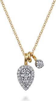 Gabriel & Co. Bujukan Double Diamond Pendant Necklace