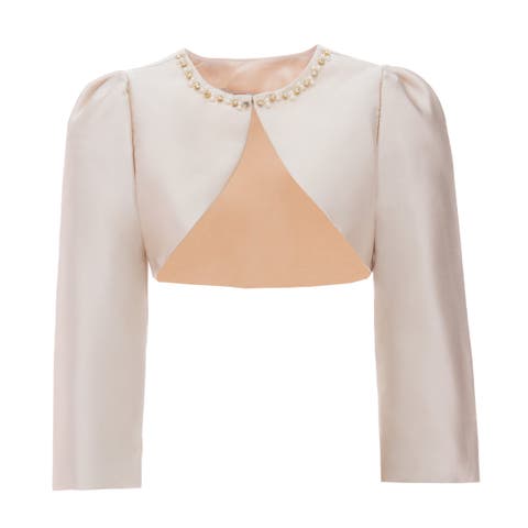 Cropped Satin Cardigan