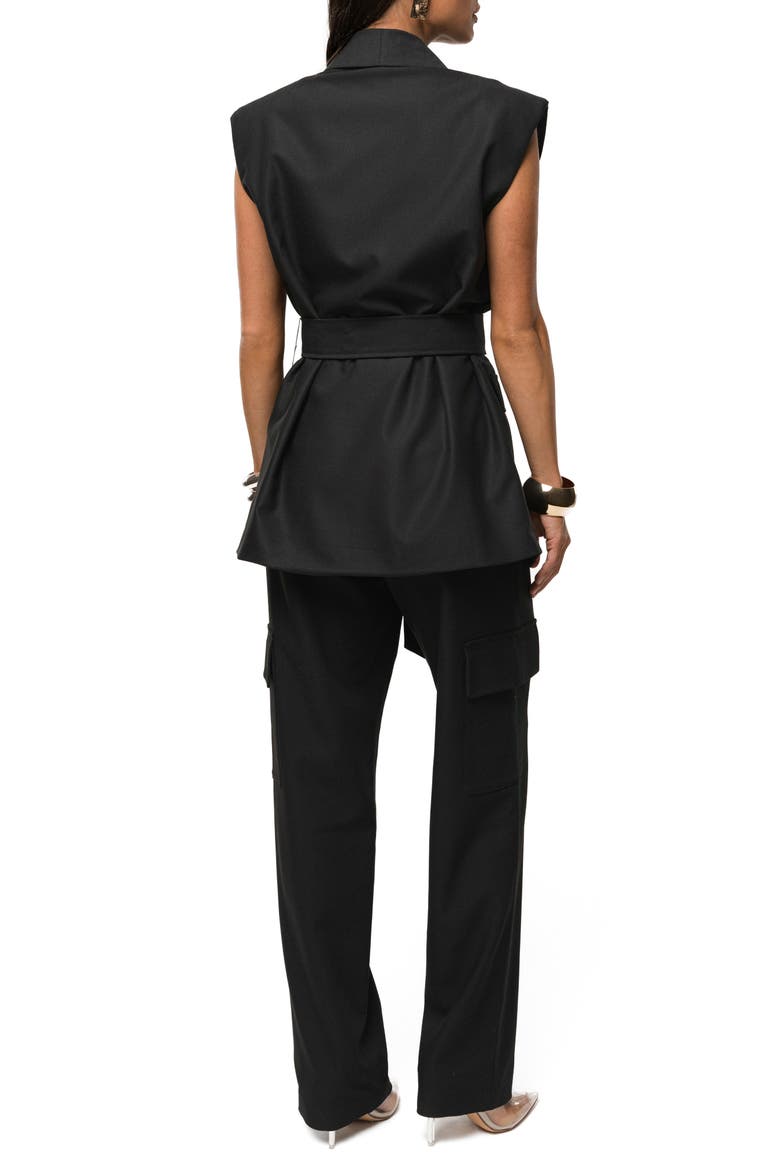 Jeanie Belted Vest, Alternate, color, BLACK