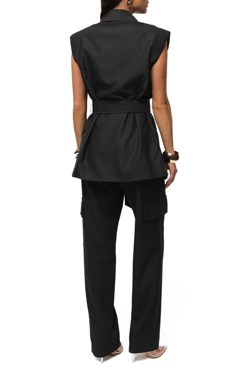 JLUXLABEL Jeanie Belted Vest, Alternate, color, Black