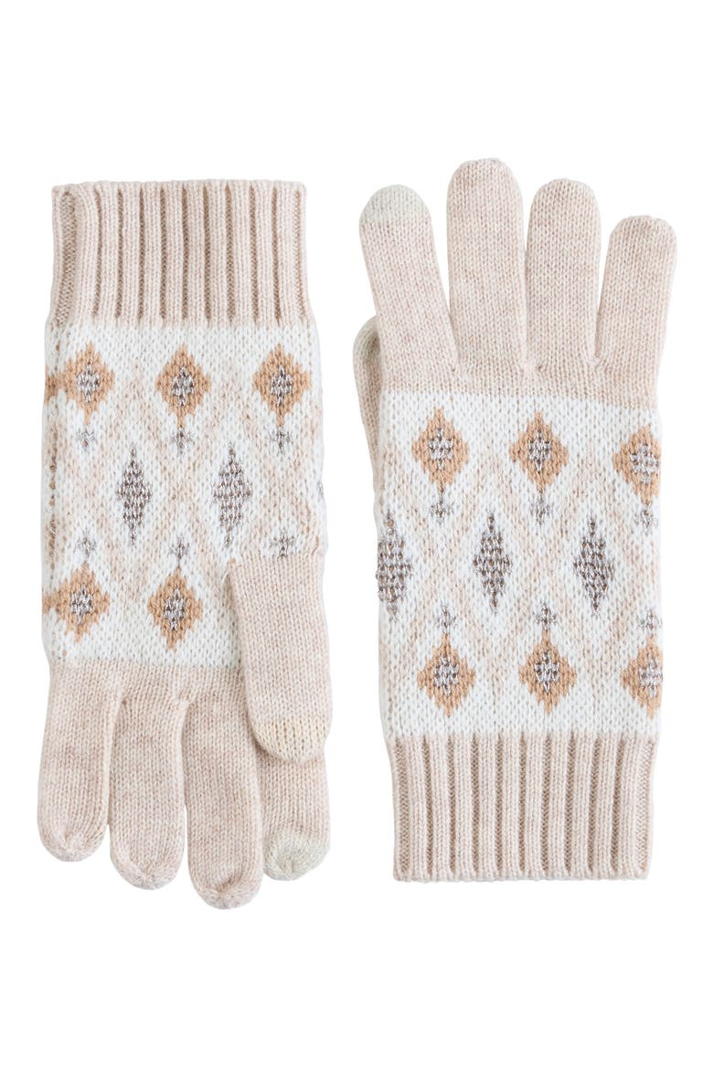Tech Fair Isle Gloves, Main, color, OATMEAL