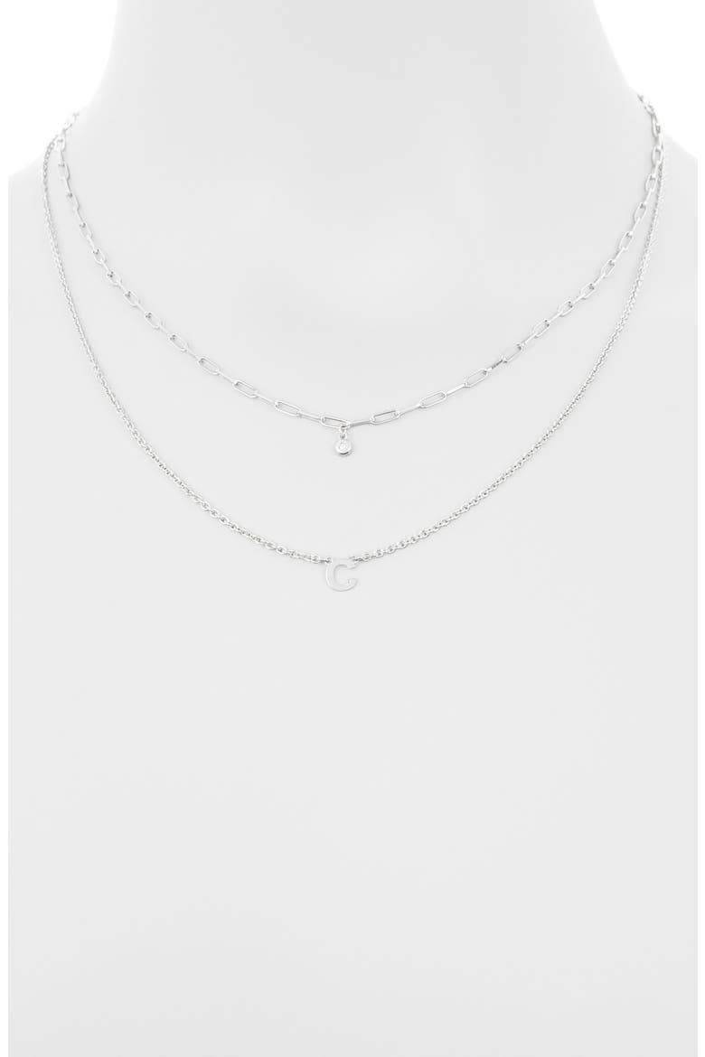Diamond Initial Charm Necklace, Alternate, color, WHITE-C