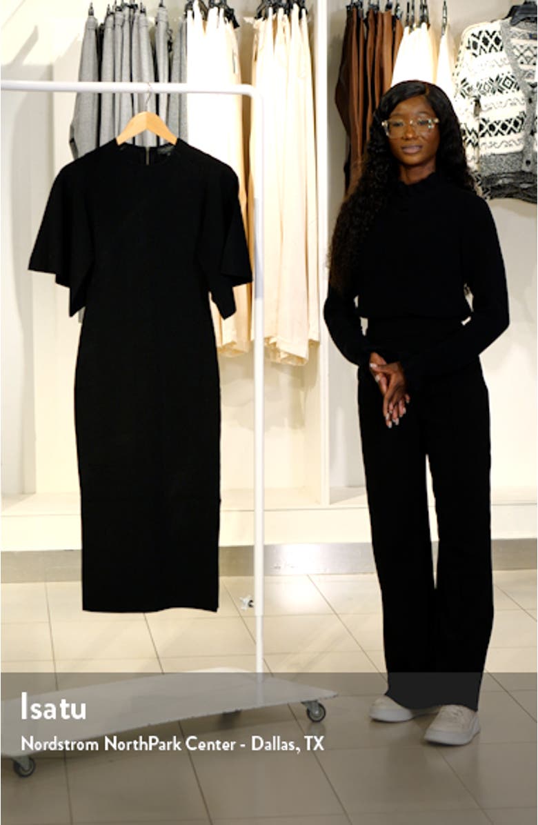 Lounia Fluted Sleeve Body-Con Sweater Dress, sales video thumbnail