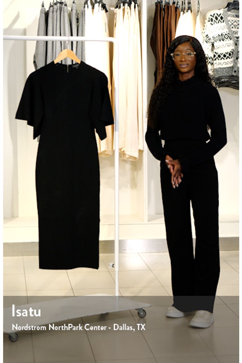 Lounia Fluted Sleeve Body-Con Sweater Dress video