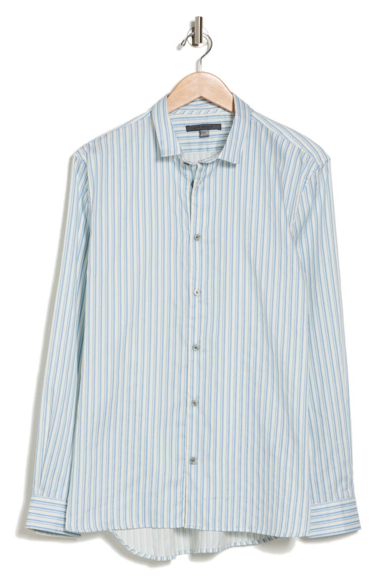 Ross Cotton Button-Up Shirt, Alternate, color, BLUE STONE