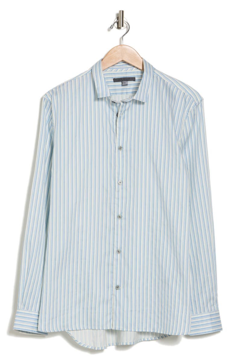 John Varvatos Ross Cotton Button-Up Shirt, Alternate, color, Blue Stone