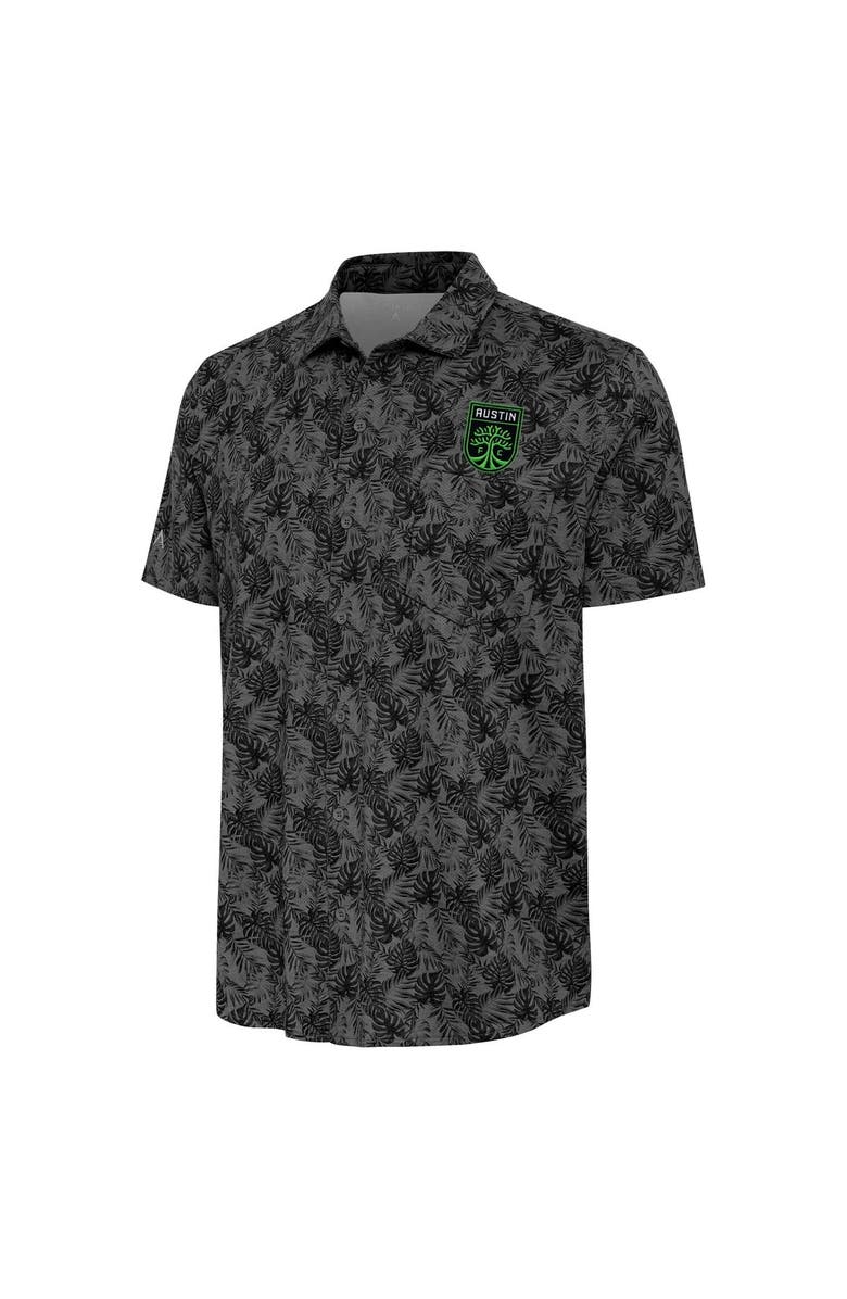ANTIGUA Men's Antigua Black Austin FC Resort Button-Up Shirt, Alternate, color, 