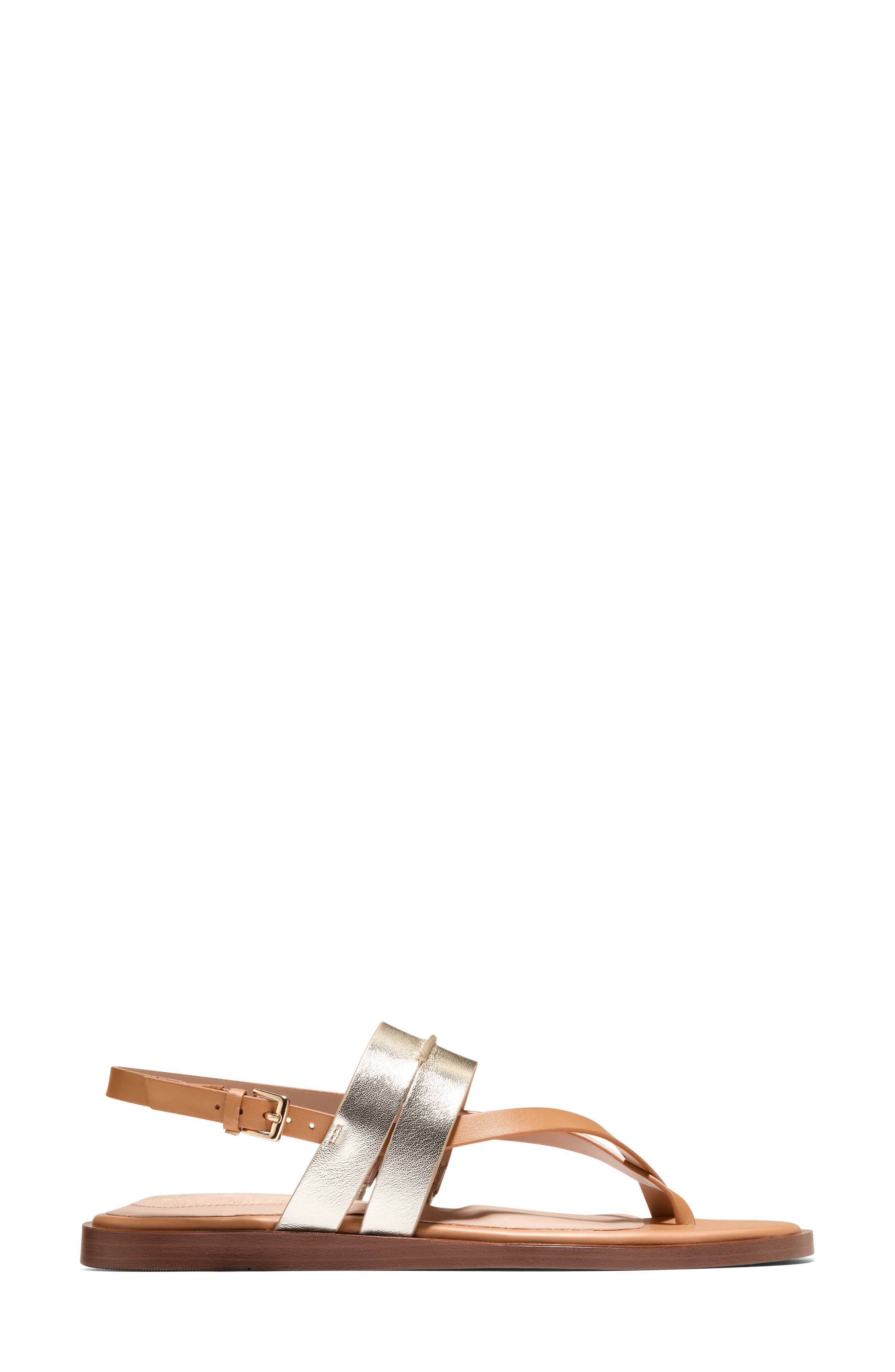 Estella Slingback Leather Sandal, Alternate, color, SOFT GOLD LEATHER / BISCUIT