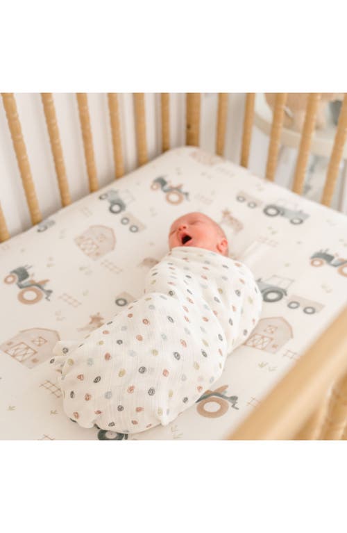 Crane Baby Tractor Assorted 2-pack Cotton Muslin Swaddles In White