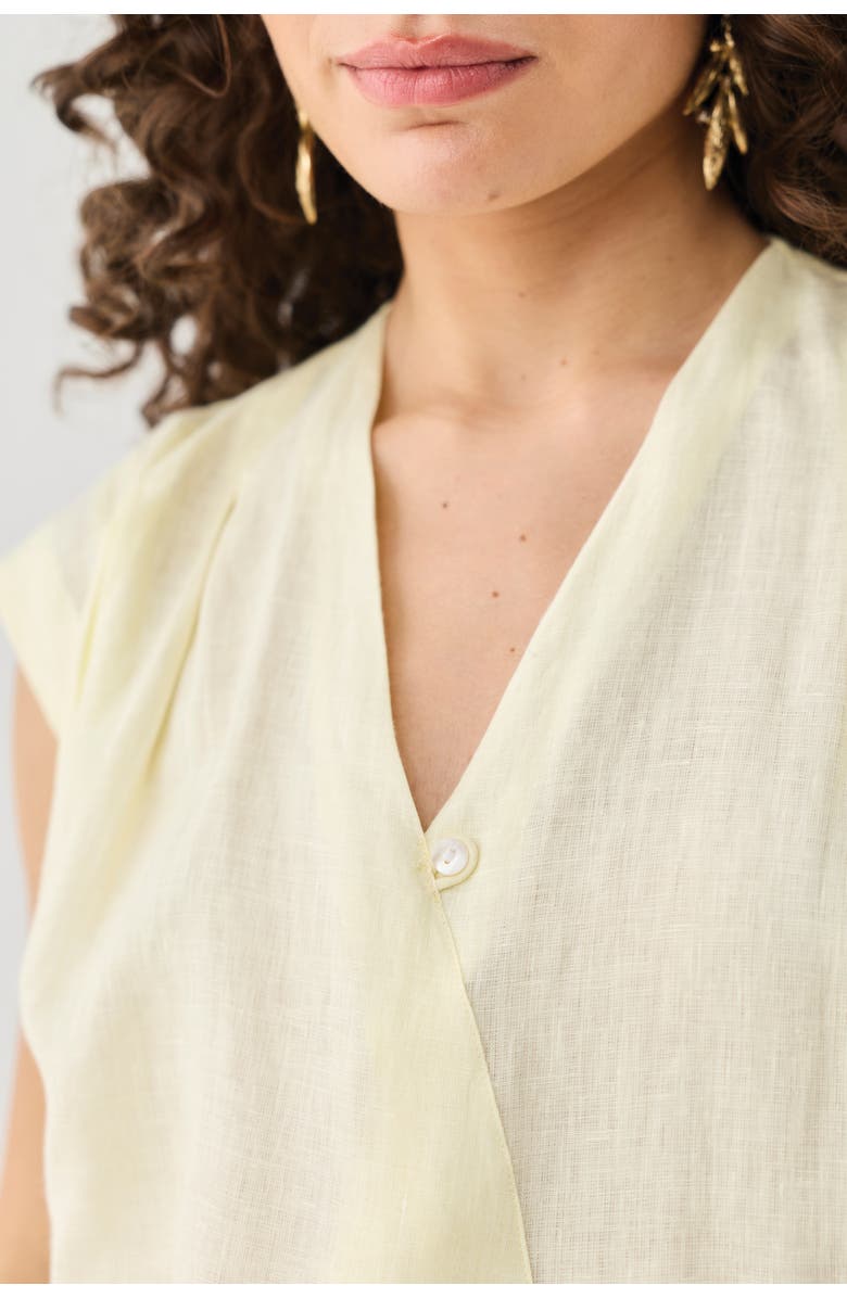 Reistor V-Neck Overlap Top, Alternate, color, Butter Lemon