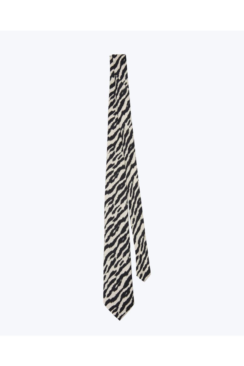 Savannah Stripes Printed Silk Tie, Alternate, color, Zebra