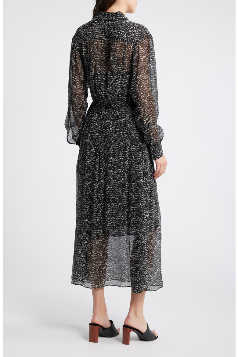 Emmy Long Sleeve Silk Blend Dress, Alternate, color, BLKMULT
