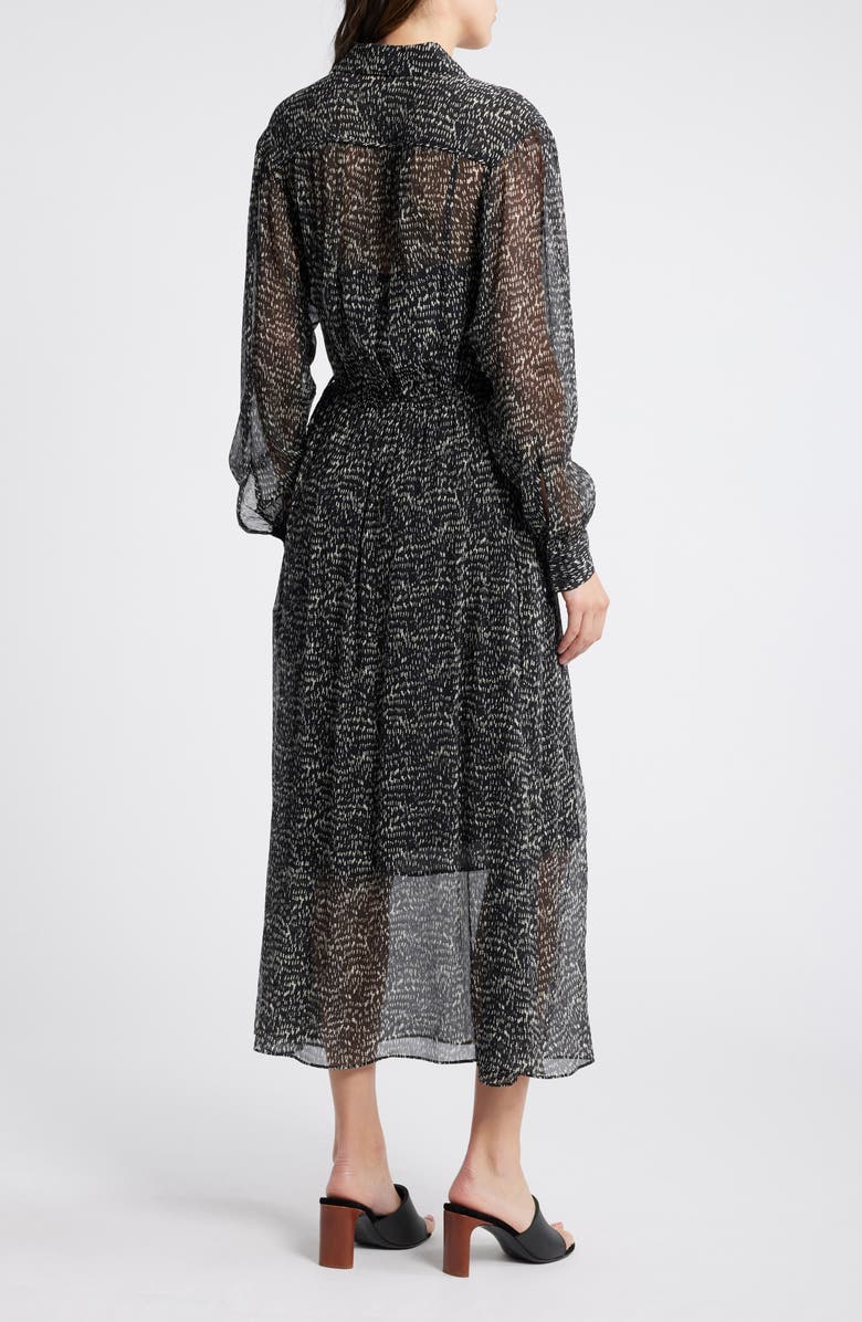 rag & bone Emmy Long Sleeve Silk Blend Dress, Alternate, color, Blkmult