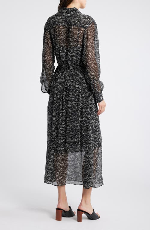 Rag & Bone Emmy Long Sleeve Silk Blend Dress In Black