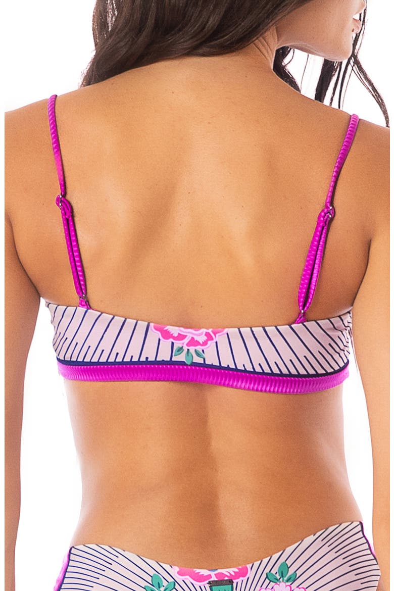 Cerise Bouquet Vanessa Reversible Bikini Top, Alternate, color, PINK OVERFLOW