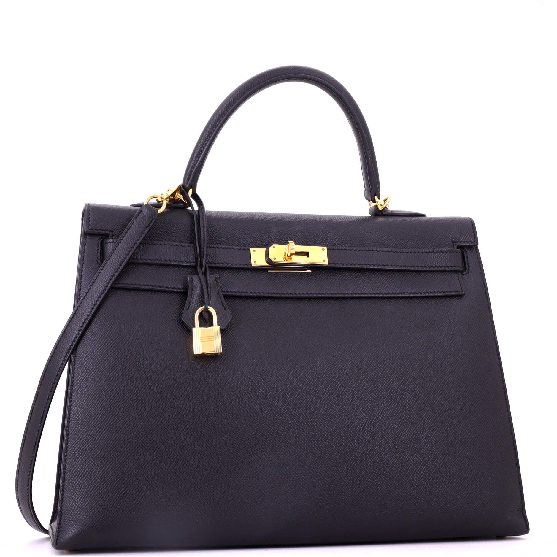 Kelly Handbag Black Epsom with Gold Hardware 35, Alternate, color, Black