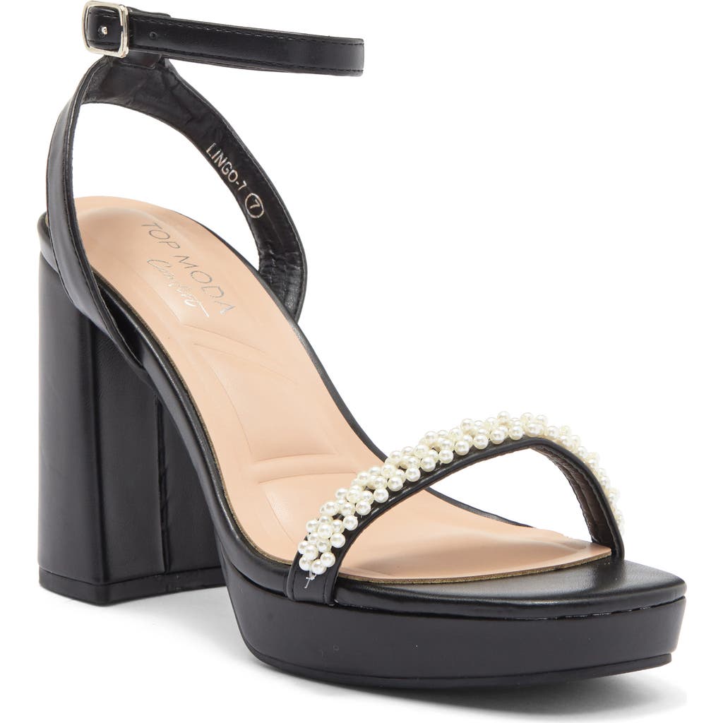 Top Guy Shoes Lingo Platform Sandal In Black Pu
