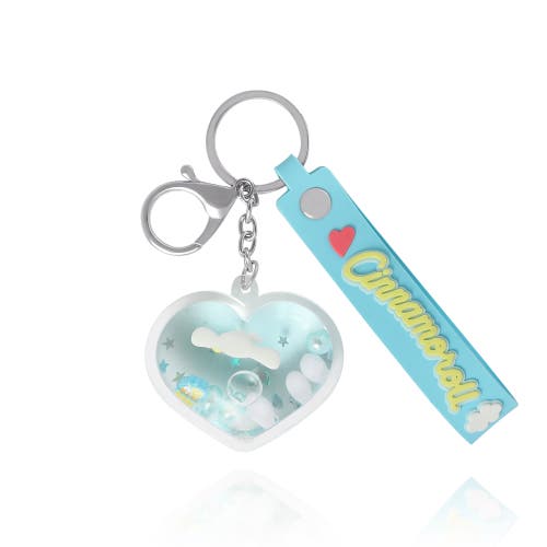 Hello Kitty Cinnamoroll Heart Liquid Keychain In Blue