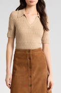 PAIGE Dune Short Sleeve Cashmere & Merino Wool Blend Sweater