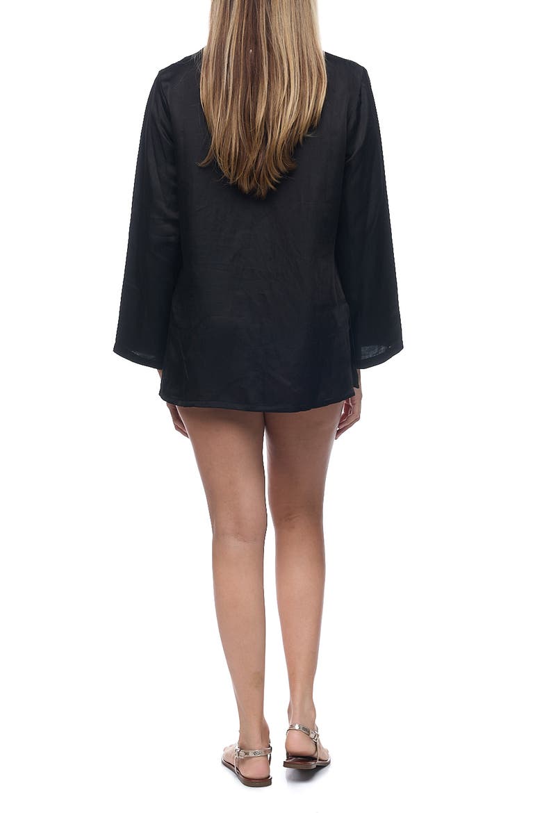 Embellished Long Sleeve Tunic, Alternate, color, BLACK
