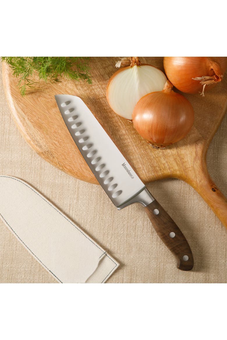 German Steel Santoku Knife, Alternate, color, Natural Wood