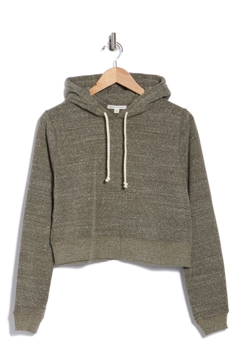 Fleece Crop Hoodie, Alternate, color, RANGER GREEN