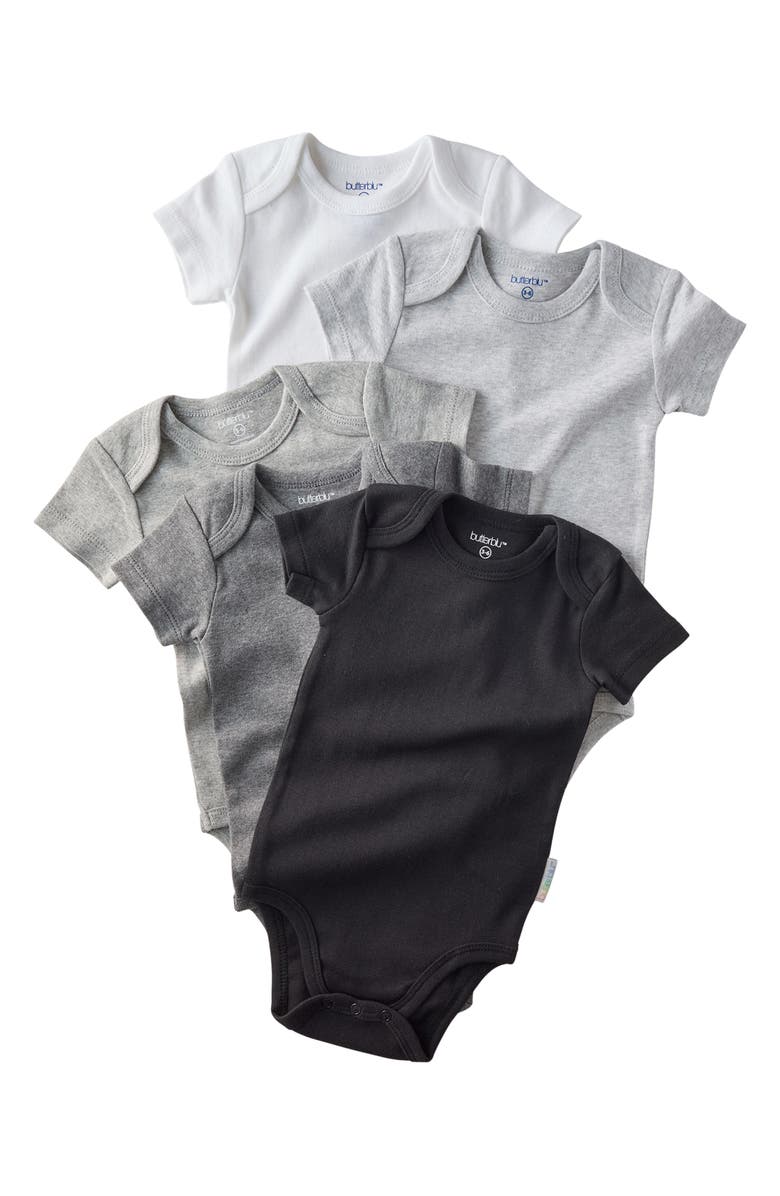 BUTTERBLU Avery Assorted 5-Pack Bodysuits, Main, color, Stone